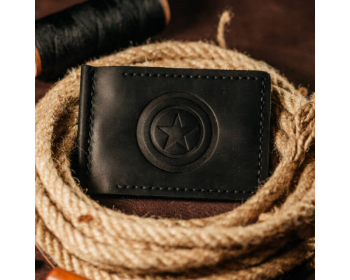 Затискач для грошей чорний Капітан Америка