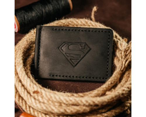 Затискач для грошей чорний Superman