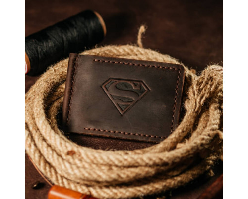 Затискач для грошей коричневий Superman