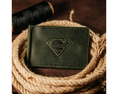 Затискач для грошей зелений Superman