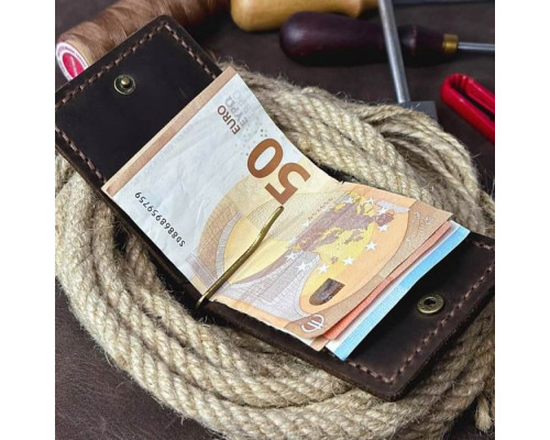 Затискач для грошей коричневий Хрещений батько