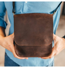 Чоловіча шкіряна сумка через плече Miami коричнева