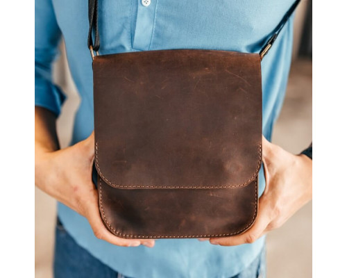 Чоловіча шкіряна сумка через плече Miami коричнева