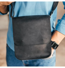 Чоловіча шкіряна сумка через плече Miami чорна