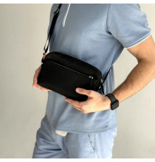 Чоловіча шкіряна сумка через плече New York чорна