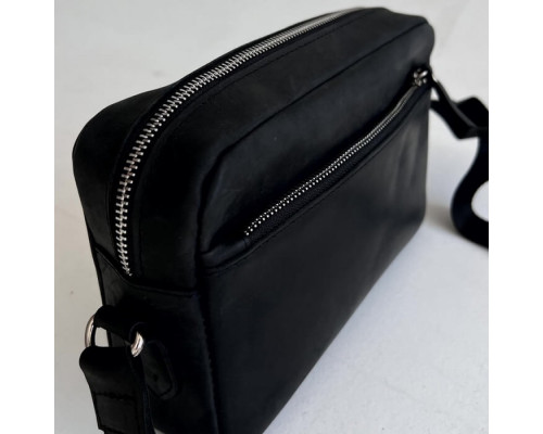 Чоловіча шкіряна сумка через плече New York чорна