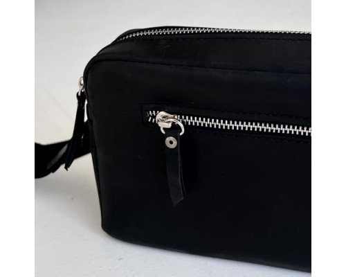 Чоловіча шкіряна сумка через плече New York чорна