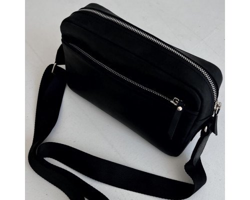 Чоловіча шкіряна сумка через плече New York чорна