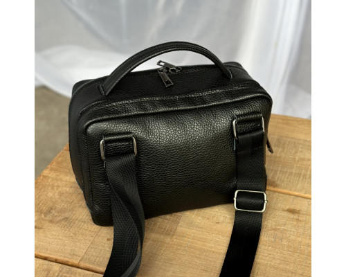 Чоловіча шкіряна сумка через плече Орегон чорна