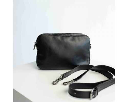 Жіноча сумка Париж чорна гладка