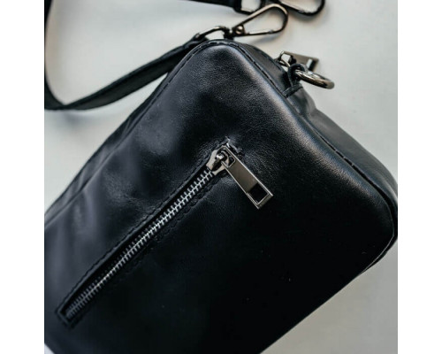 Жіноча сумка Париж чорна гладка