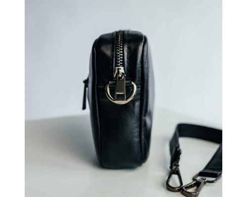 Жіноча сумка Париж чорна гладка