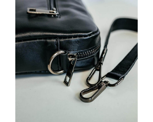 Жіноча сумка Париж чорна гладка