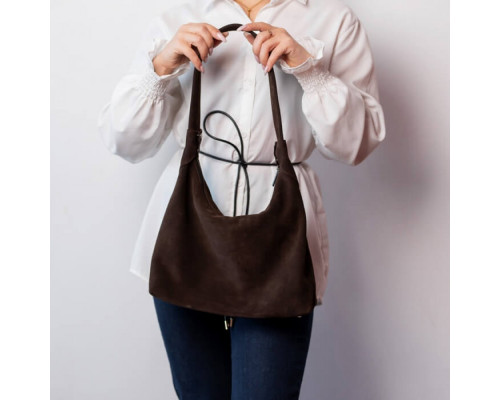 Жіноча сумка замшева Аляска коричнева