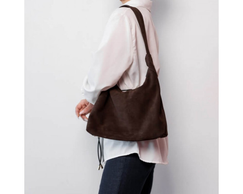 Жіноча сумка замшева Аляска коричнева