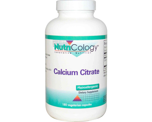 Цитрат кальцію (Calcium Citrate), Nutricology, 180 капсул