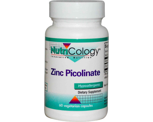 Цинк Піколінат, Zinc Picolinate, Nutricology, 60 капсул