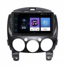Штатная магнитола Lesko для Mazda 2 II Рестайлинг (DE2) 2010-2014 экран 9" 1/16Gb Wi-Fi GPS Base