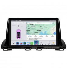 Штатная магнитола Lesko для Mazda 3 III (BM) 2013-2017 экран 9" 4/64 QLED CarPlay 4G Wi-Fi GPS 360 Prime