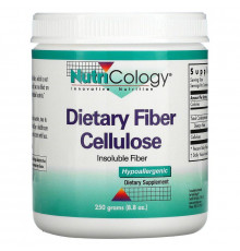 Волокно натуральное целлюлозы, Dietary Fiber Cellulose, Nutricology, порошок, 250 г