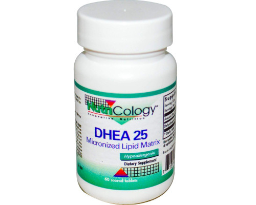 Дегідроепіандростерон, DHEA, Nutricology, мікронізована ліпідна матриця, 25 мг, 60 таблеток