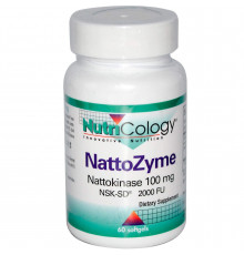 Наттокиназа, NattoZyme, Nattokinase, Nutricology, 100 мг, 60 капсул