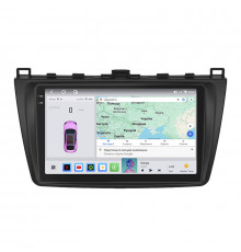 Штатная магнитола Lesko для Mazda 6 II (GH) Рестайлинг 2009-2013 экран 9" 4/64 QLED CarPlay 4G Wi-Fi GPS 360 Prime