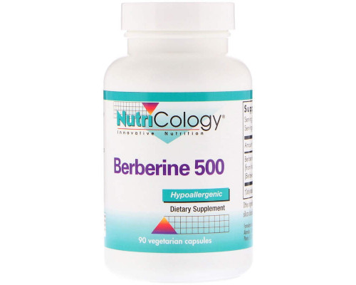 Берберин, Berberine 500, Nutricology, 90 вегетаріанських капсул