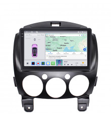 Штатная магнитола Lesko для Mazda Demio III (DE) 2007-2014 экран 9" 4/64 QLED CarPlay 4G Wi-Fi GPS 360 Prime