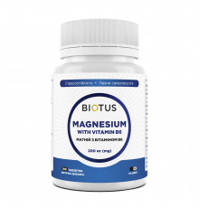Магній з вітаміном В6, Magnesium with Vitamin B6, Biotus, 200 мг, 100 таблеток