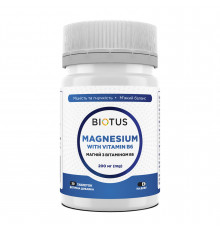 Магній с вітаміном В6, Magnesium with Vitamin B6, Biotus, 200 мг, 30 таблеток