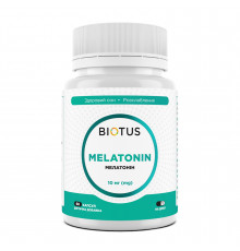 Мелатонін, Melatonin, Biotus, 10 мг, 60 капсул
