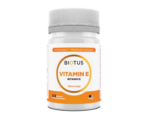 Вітамін Е, Vitamin Е, Biotus, 100 мг, 30 капсул