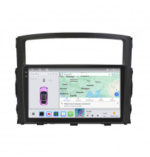 Штатная магнитола Lesko для Mitsubishi Pajero IV 2006-2011 экран 9" 4/64 QLED CarPlay 4G Wi-Fi GPS 360 Prime
