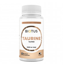 Таурін, Taurine, Biotus, 1000 мг, 100 капсул