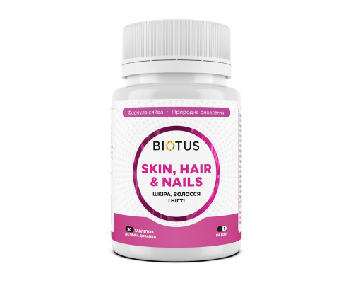Волосся, шкіра та нігті, Hair, Skin & Nails, Biotus, 30 таблеток