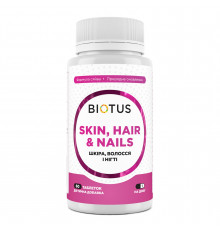Волосся, шкіра та нігті, Hair, Skin & Nails, Biotus, 60 таблеток