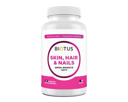 Волосся, шкіра та нігті, Hair, Skin & Nails, Biotus, 120 таблеток