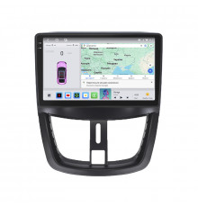 Штатная магнитола Lesko для Peugeot 207 I 2006-2009 экран 9" 4/64 QLED CarPlay 4G Wi-Fi GPS 360 Prime