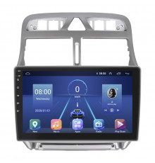 Штатная магнитола Lesko для Peugeot 307 I 2001-2005 экран 9" 6/128Gb 4G Wi-Fi GPS Top