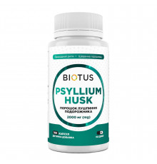 Подорожник, Psyllium Husk, Biotus, 100 капсул (2000 мг на 4 капсули)