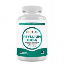 Подорожник, Psyllium Husk, Biotus, порошок лушпиння, 200 капсул (2000 мг на 4 капсули)