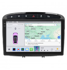 Штатная магнитола Lesko для Peugeot RCZ I 2010-2012 экран 9" 4/64 QLED CarPlay 4G Wi-Fi GPS 360 Prime