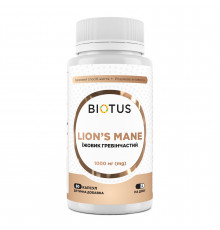 Їжовик гребінчастий, Lion's Mane, Biotus, 1000 мг, 60 капсул