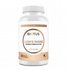 Їжовик гребінчастий, Lion's Mane, Biotus, 1000 мг, 120 капсул
