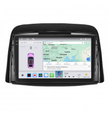 Штатная магнитола Lesko для Renault Koleos I 2008-2011 экран 9" 4/64 QLED CarPlay 4G Wi-Fi GPS 360 Prime