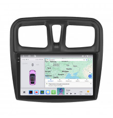 Штатная магнитола Lesko для Renault Logan II 2012-2018 экран 10" 4/64 QLED CarPlay 4G Wi-Fi GPS 360 Prime