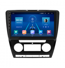 Штатная магнитола Lesko для Skoda Octavia II (A5) Рестайлинг 2008-2013 экран 10" 2/32Gb 4G Wi-Fi GPS Top