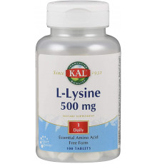 L-лизин, L-Lysine, KAL, 500 мг, 100 таблеток