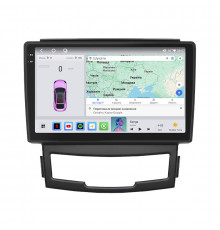 Штатная магнитола Lesko для SsangYong Actyon II 2010-2013 экран 9" 4/64 QLED CarPlay 4G Wi-Fi GPS 360 Prime